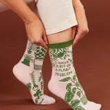 Blue Q - Ladies Crew Socks - I Have A Bit Of A Plant Problem