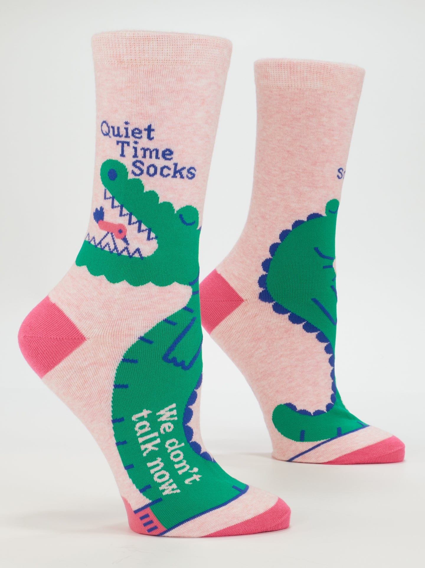 Blue Q ladies crew socks featuring a quiet time design with calm, relaxing patterns, perfect for comfortable everyday wear.