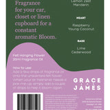 Grace & James Yuzu, Lime, and Coconut felt air freshener showing colorful felt pieces and natural scent design.