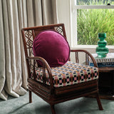 Kip & Co Anemone Velvet Pea Cushion with colorful floral pattern, soft velvet fabric, square shape, decorative home accent.
