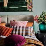 Kip & Co Anemone Velvet Pea Cushion with floral pattern and soft velvet fabric, decorative home accent.