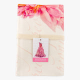 Floral Pure Linen Tea Towel - Pink Peony Design, , petal & pins - Say It Sister