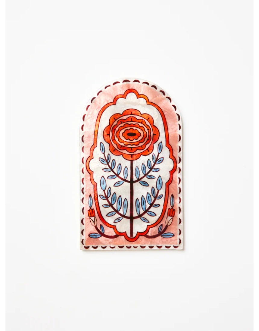 Jones & Co Samira Wall Art featuring a floral arch design, decorative wall decor with vibrant flower patterns.