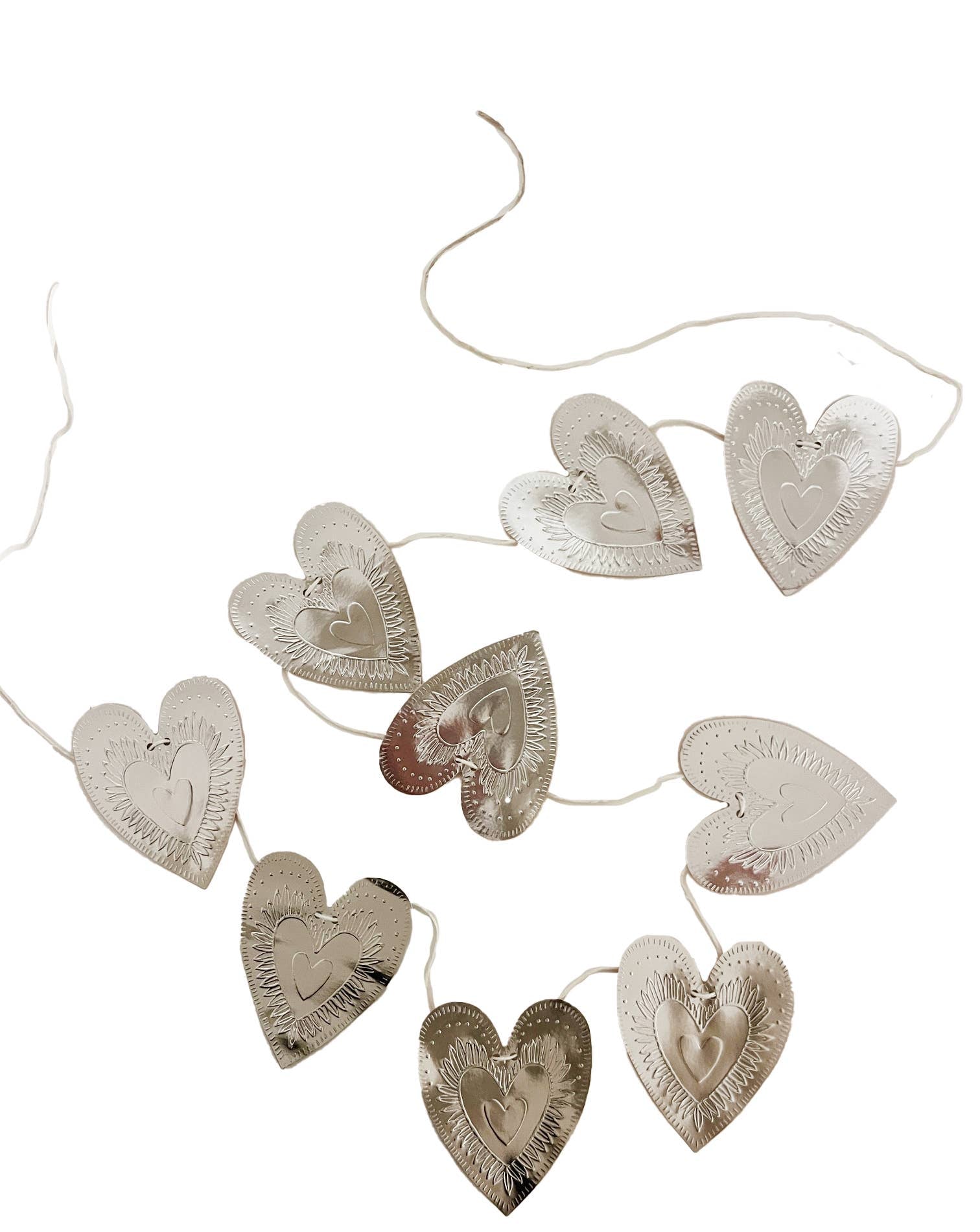 Faux-Tin Heart Bunting Reversible: Light dusty pink, , THE LITTLE PRESS - Say It Sister