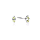 Linda Tahija Birthstone Stud Earrings in Silver, August - Peridot