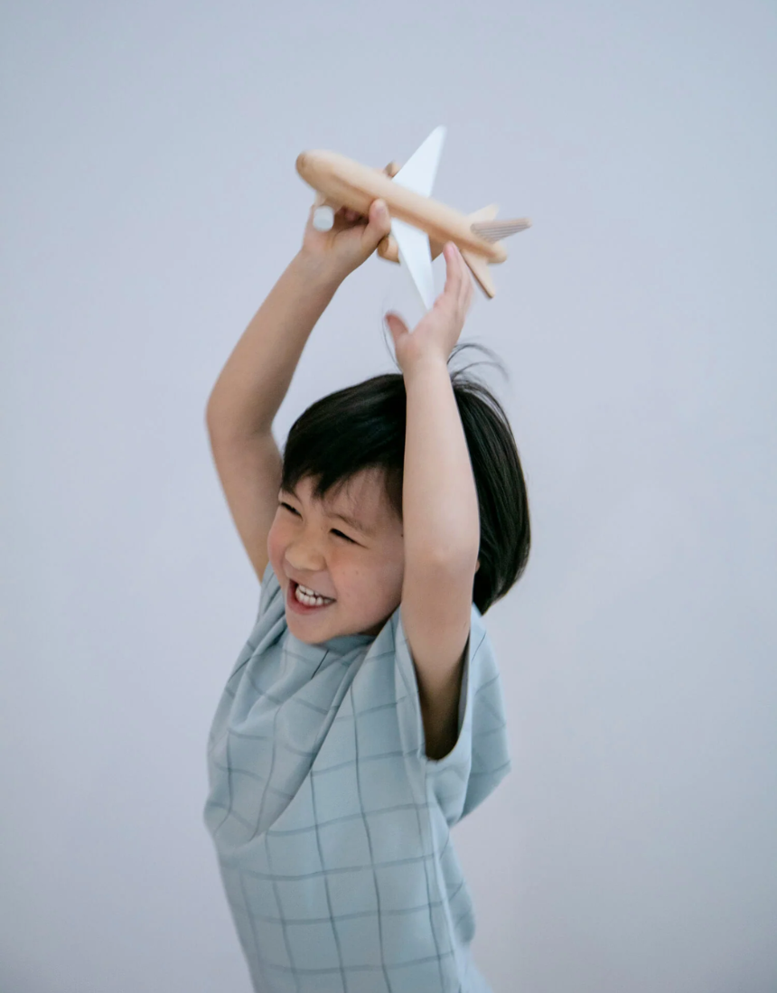 Wooden Wind Up Jet Plane Black, kids, Axis Toys - Say It Sister