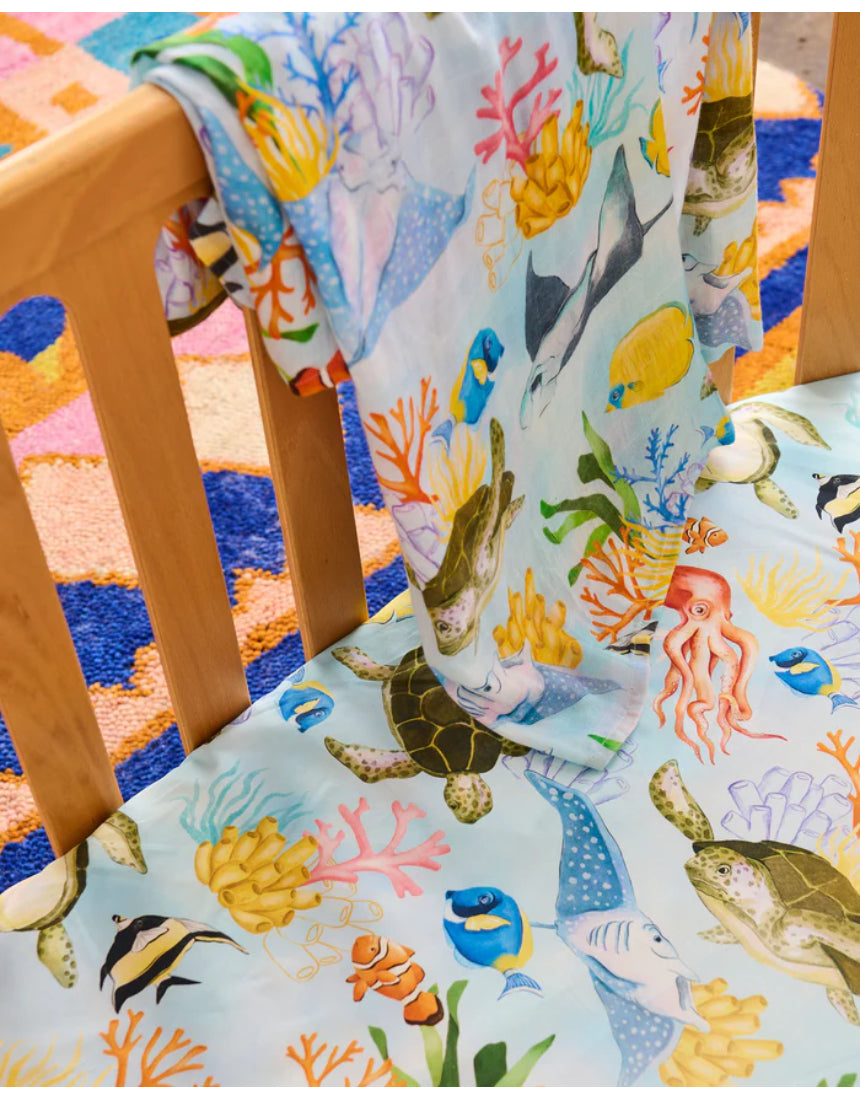 Kip & Co - Reef Life Bamboo Swaddle, swaddle, Kip & Co - Say It Sister