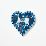 Jones & Co Paloma Blue Horse heart-shaped capiz wall art