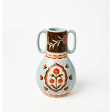 Jones & Co Samira Vase with colorful flowers, decorative ceramic vase for home decor.