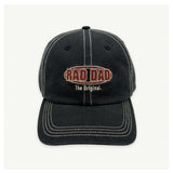 Black Banabae Rad Dad Redback baseball cap with curved brim and adjustable strap, casual style for everyday wear.