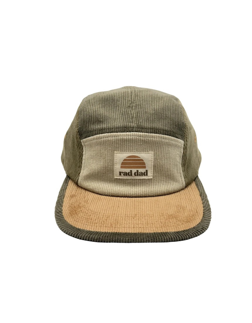 Banabae Rad Dad Spliced 5 Panel Cord Cap in eucalyptus color, featuring a stylish and casual design with a curved brim.
