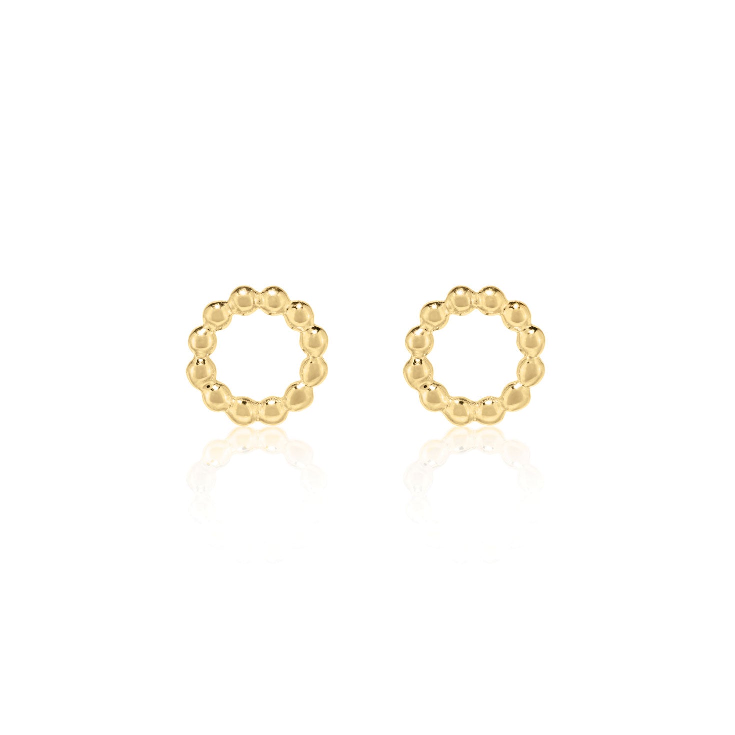 Linda Tahija Beaded Circle Stud Earrings in Gold