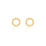 Linda Tahija Beaded Circle Stud Earrings in Gold