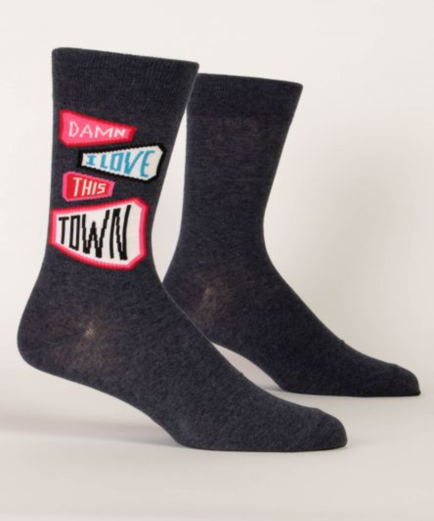 Blue Q - Damn I Love This Town M-Crew Socks, socks, Blue Q - Say It Sister