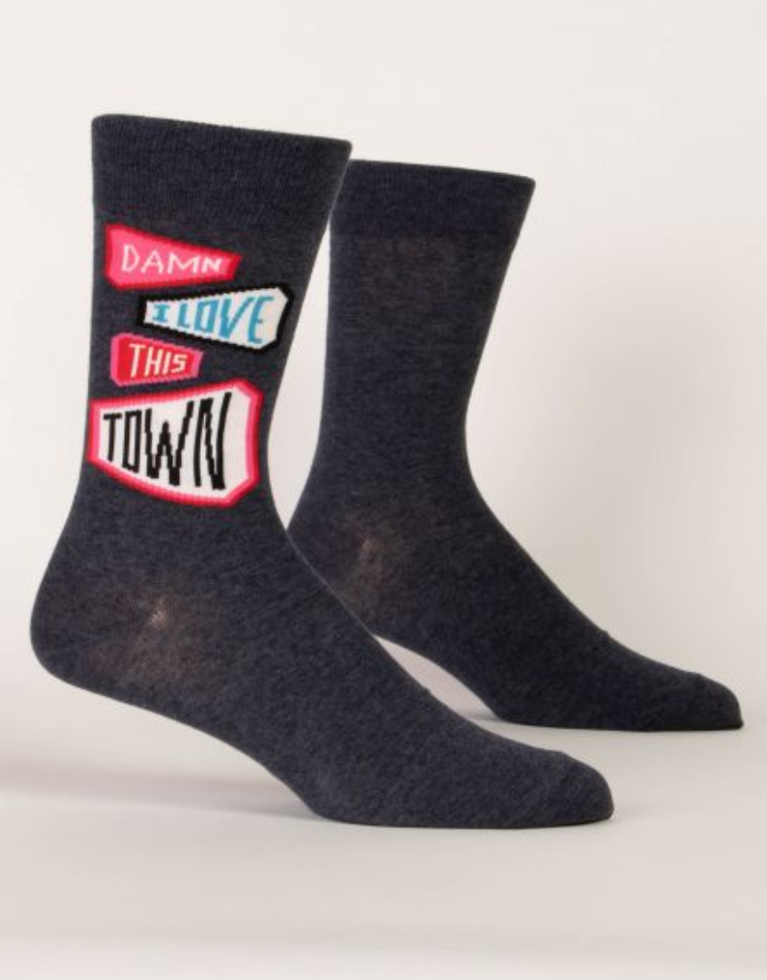 Blue Q - Damn I Love This Town M-Crew Socks, socks, Blue Q - Say It Sister