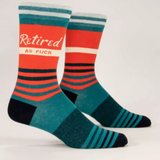 Blue Q retired M-Crew socks featuring a vibrant blue color and comfortable crew length design.