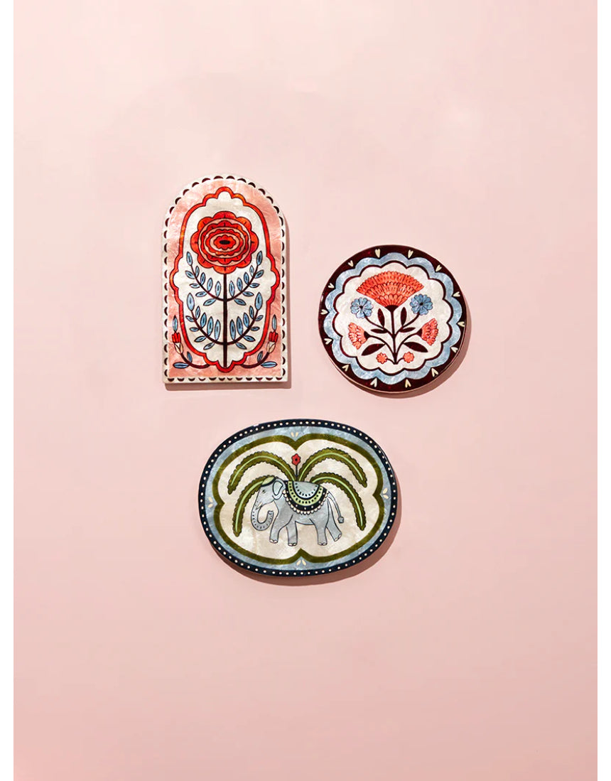 Jones & Co Samira Wall Art featuring colorful flower arch design, perfect for vibrant wall decor in living spaces.