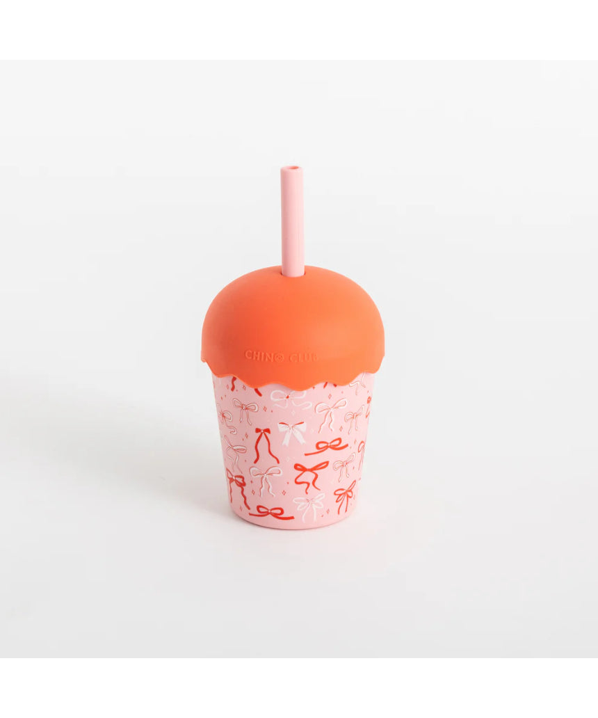 Chino Club - Bows Mini Smoothie Cup & Straw 200ml, kids Cup, Chino Club - Say It Sister