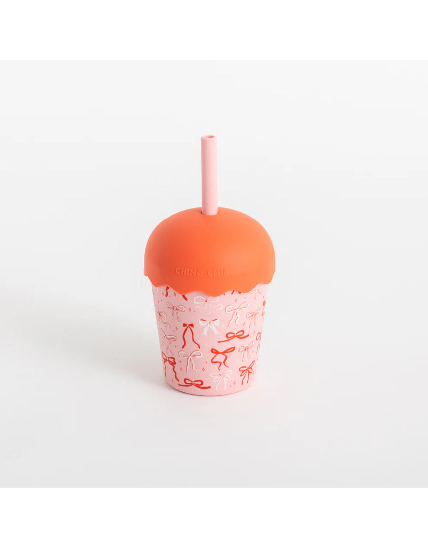 Chino Club - Bows Mini Smoothie Cup & Straw 200ml, kids Cup, Chino Club - Say It Sister