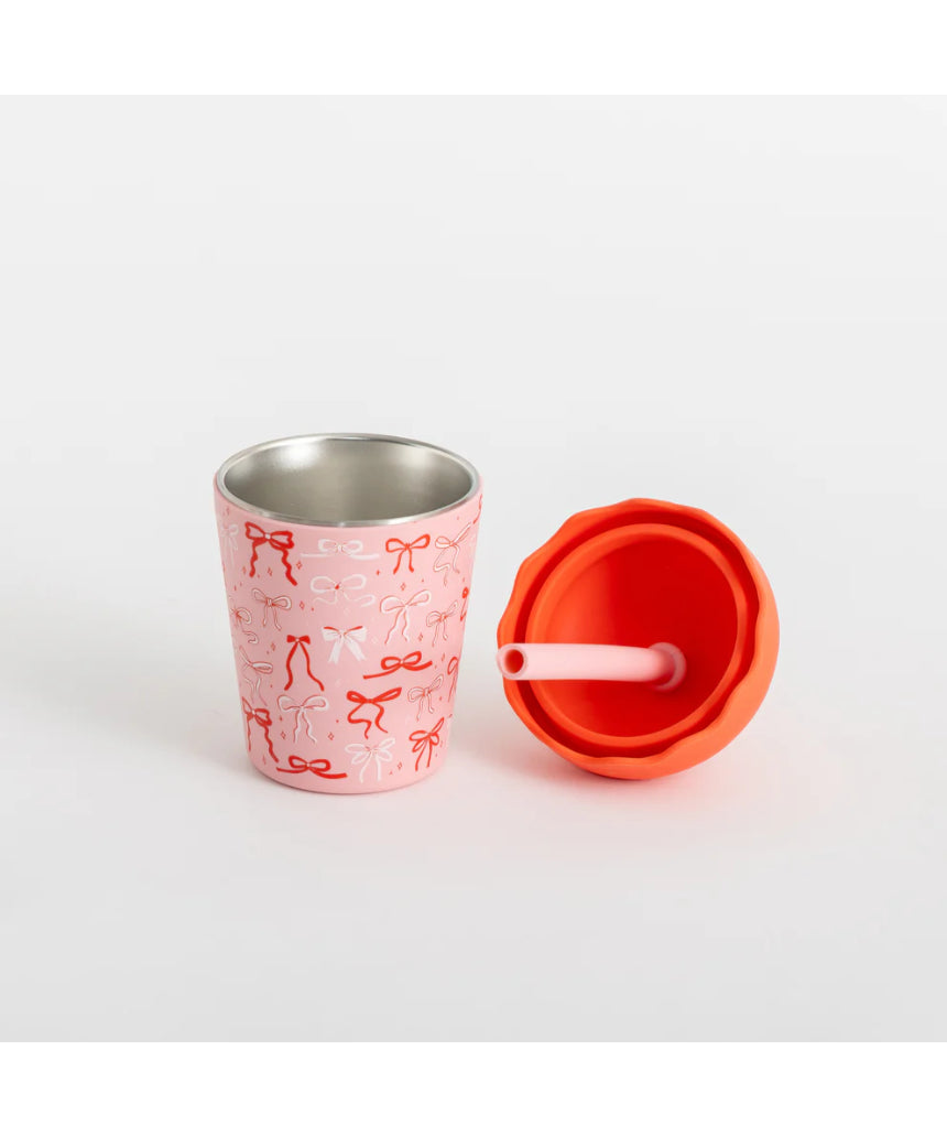 Chino Club - Bows Mini Smoothie Cup & Straw 200ml, kids Cup, Chino Club - Say It Sister