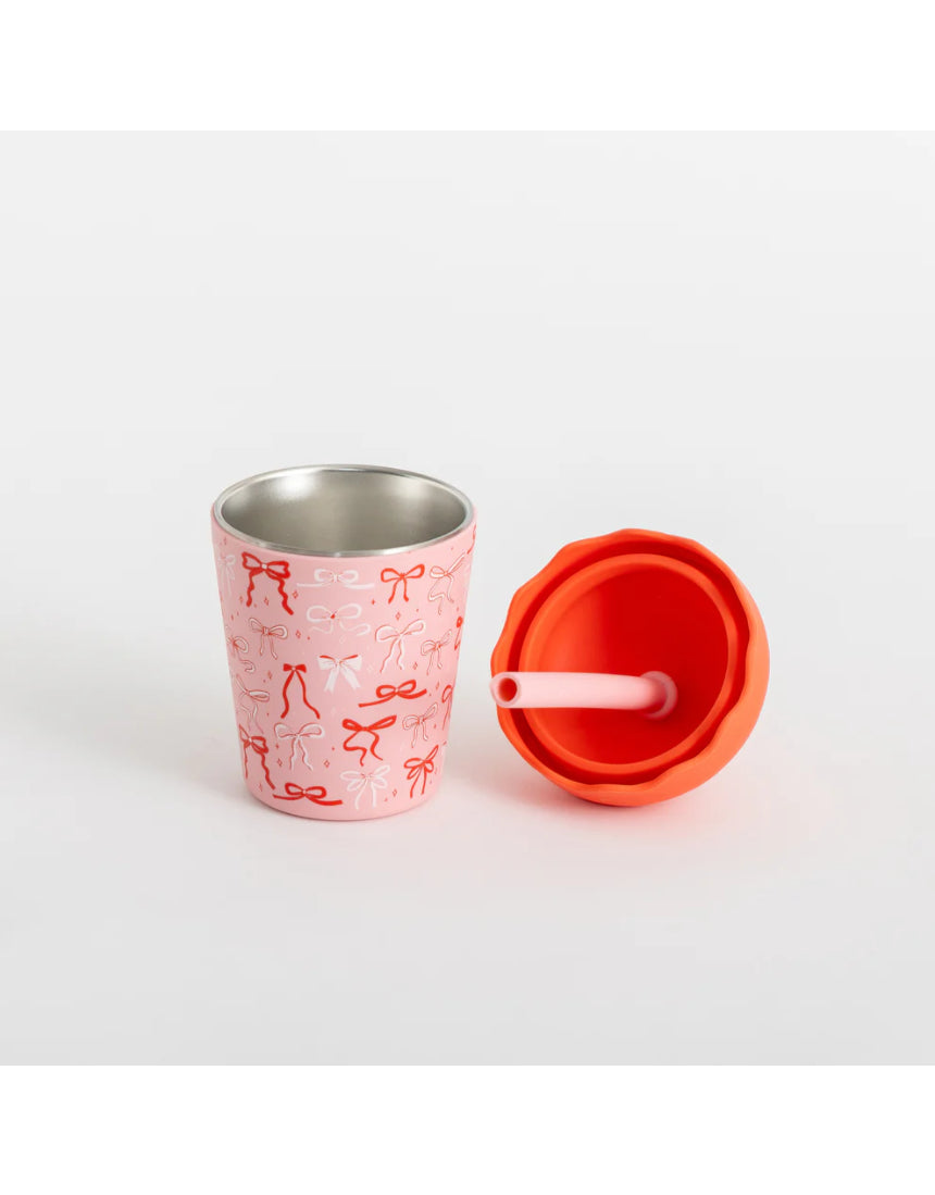 Chino Club - Bows Mini Smoothie Cup & Straw 200ml, kids Cup, Chino Club - Say It Sister