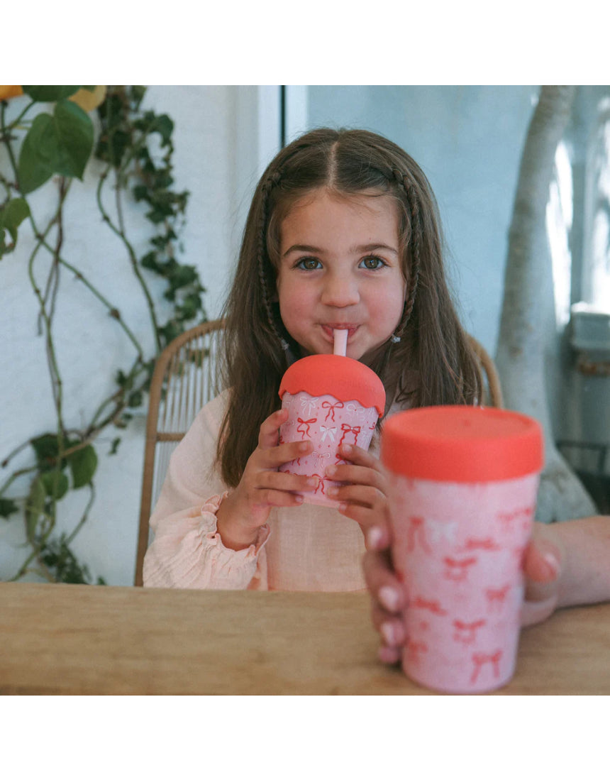 Chino Club - Bows Mini Smoothie Cup & Straw 200ml, kids Cup, Chino Club - Say It Sister