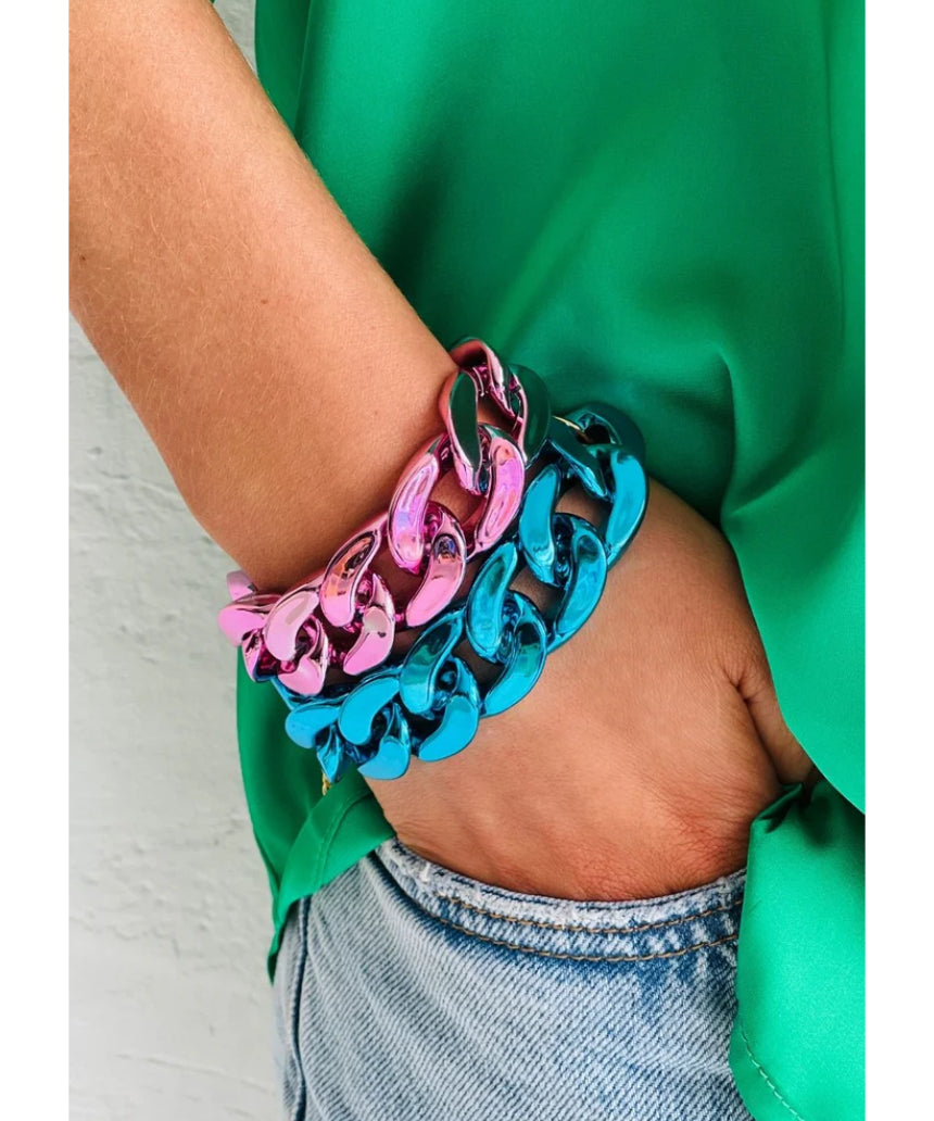 Blue The Met Chai bracelet by Mosk Melbourne featuring intricate beaded design and adjustable cord for stylish wear.