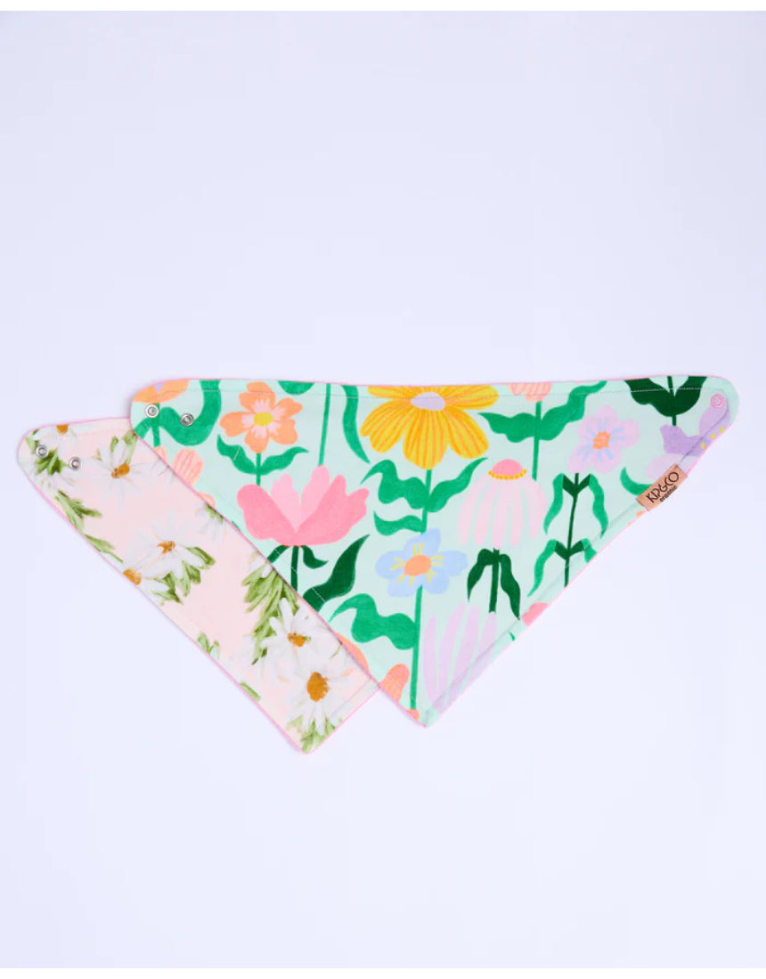 Kip & Co - Sweet Flowers Dribble Bib Set, , Kip & Co - Say It Sister