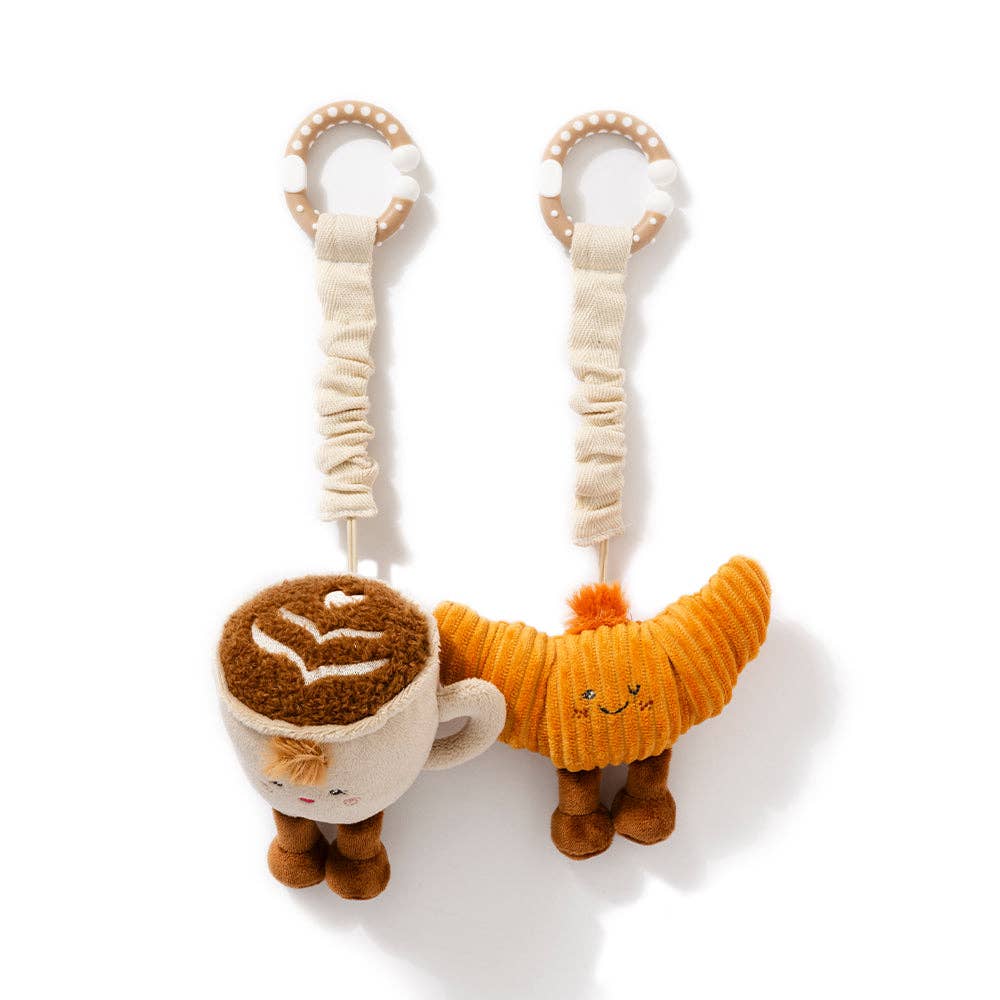 2 Pack Mini Market Brunch Stroller Toys - Coffee & Croissant, , Living Textiles - Say It Sister