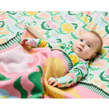 Kip & Co - Popping Flowers Green Cotton Knitted Blanket, , Kip & Co - Say It Sister