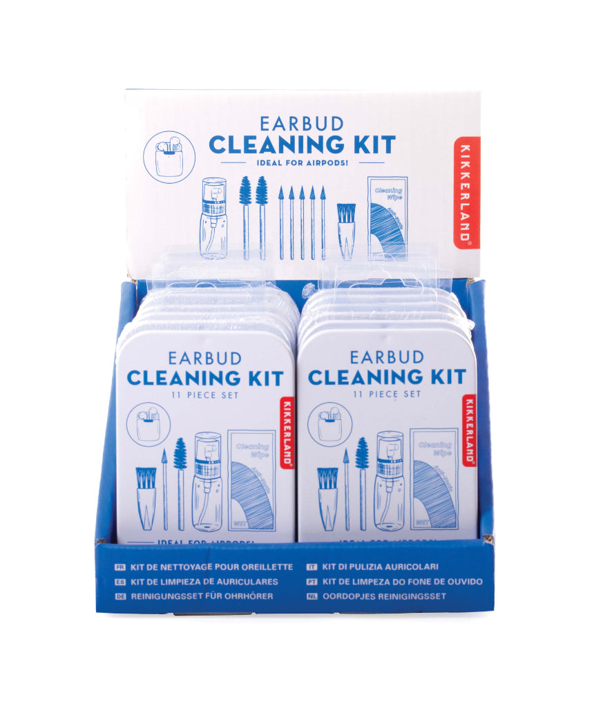 isAlbi earbud cleaning kit for tech devices, featuring brushes and tools to safely clean earbud tips and audio equipment.