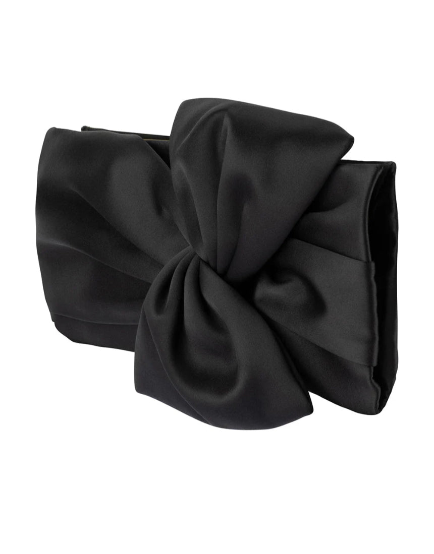 Olga Berg - Chloe Front Tie Clutch Black, bag, Olga Berg - Say It Sister