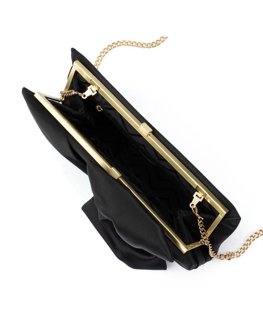 Olga Berg - Chloe Front Tie Clutch Black, bag, Olga Berg - Say It Sister
