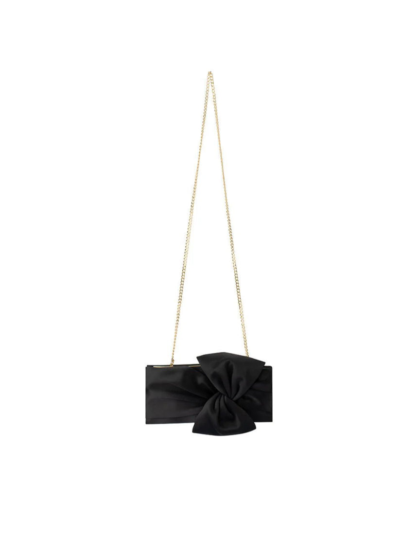 Olga Berg - Chloe Front Tie Clutch Black, bag, Olga Berg - Say It Sister