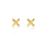 Linda Tahija Cross Stud Earrings in Gold