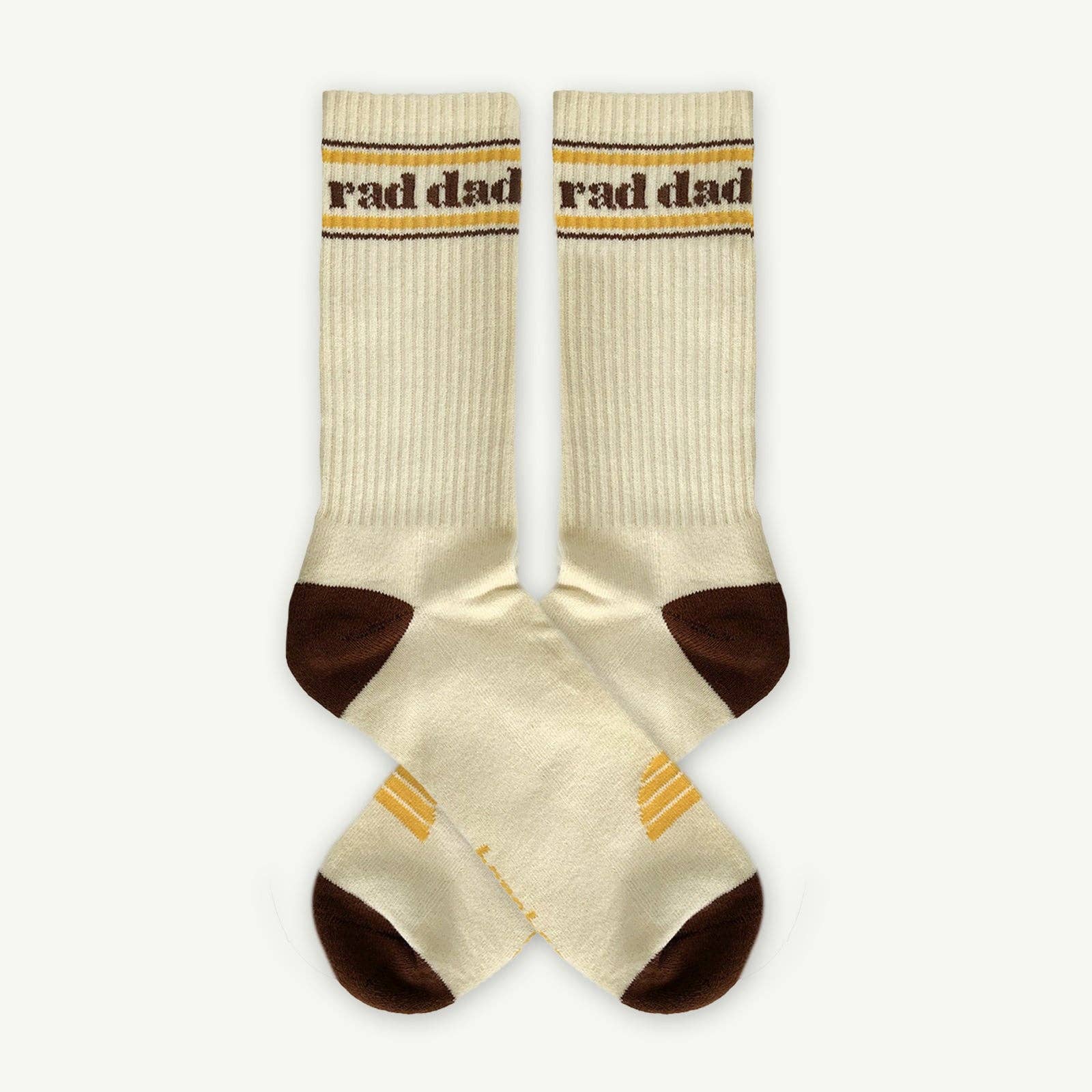 Banabae Rad Dad organic cotton crew sock in natural color, soft and comfortable for casual wear.