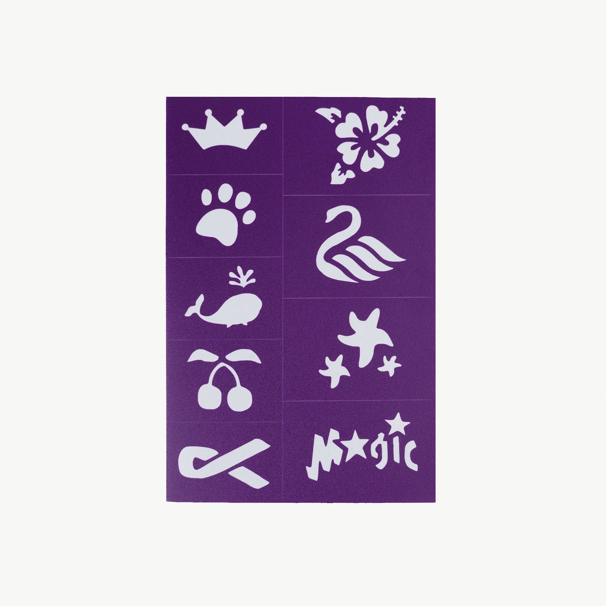 Oh Flossy Reusable Adhesive Face Paint Stencils - Purple, , Oh Flossy - Say It Sister