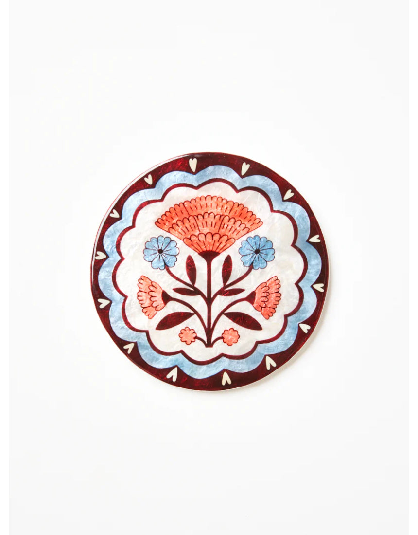 Jones & Co Samira Wall Art Flower Circle, decorative wall decor featuring a vibrant floral circular design.