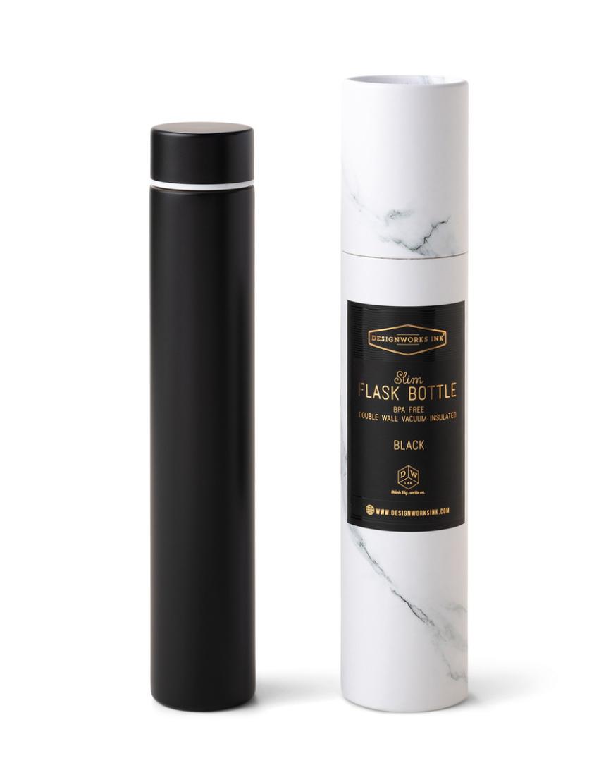 Slim Flask Bottle Black, Drinkwear, Designworks Ink - Say It Sister