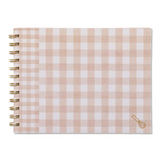 Designworks Ink meal planner and market list with classic gingham cover, featuring organized sections for meal planning and shopping lists.