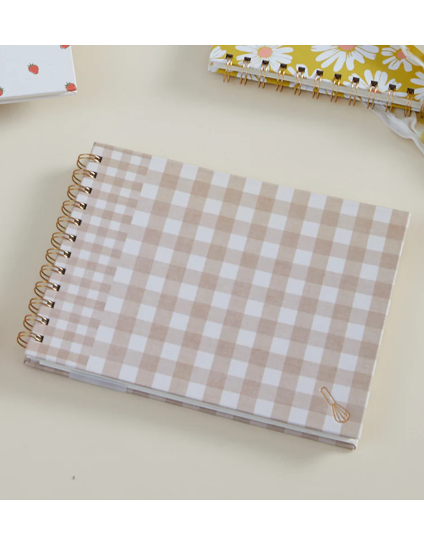 Designworks Ink meal planner and market list with a classic gingham design, featuring organized sections for meal planning and grocery lists.