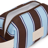 Base Ditty Base in chocolate stripe fabric, featuring a sleek, modern design with contrasting stripe pattern.