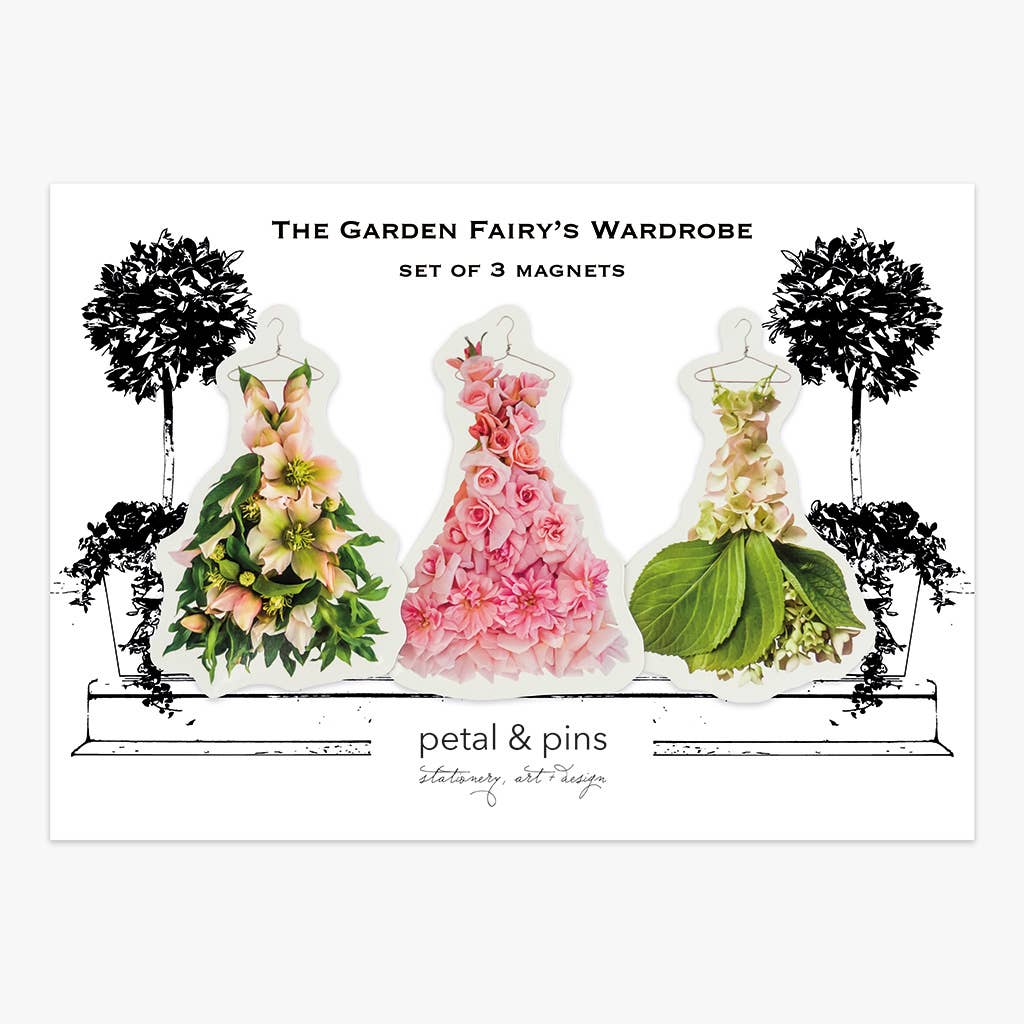 Garden Fairy's Wardrobe Spring Flowers | Set Of 3 Magnets, , petal & pins - Say It Sister