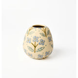 Blue Pollen Vase with Floret design by Jones & Co, showcasing a decorative ceramic vase with floral pattern detail.