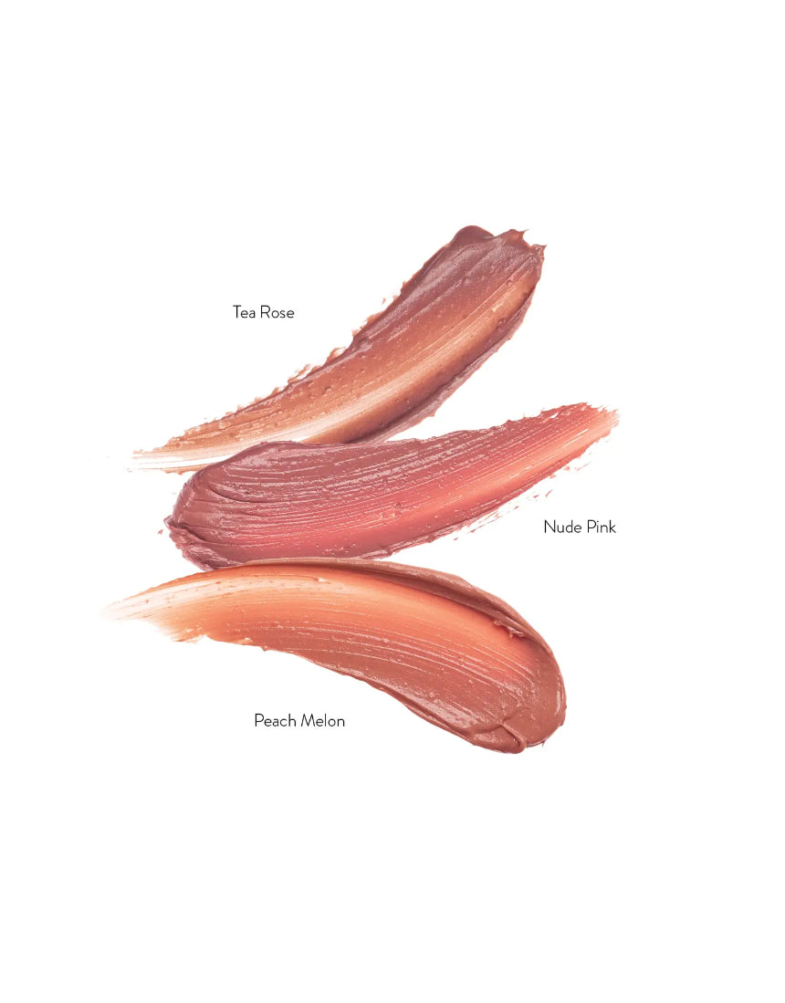 Luk Beautifood Lip Nourish Trio featuring three nude lip balms in sleek packaging, perfect for natural, hydrating lip color.