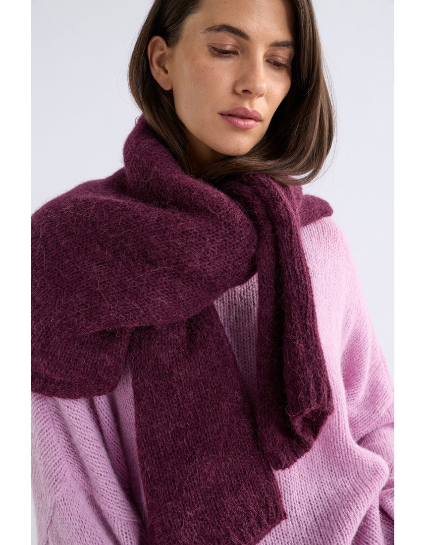 ELK The Label Agna Sweater in Violet Marle, a cozy knitwear piece featuring a soft, textured fabric and a relaxed fit.