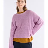 ELK The Label Agna Sweater in Violet Marle, a cozy knitwear piece with a soft marled violet finish, displayed on a neutral background.