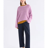 ELK The Label Agna Sweater in Violet Marle, a cozy knitwear piece featuring a soft, marled violet pattern and classic fit.
