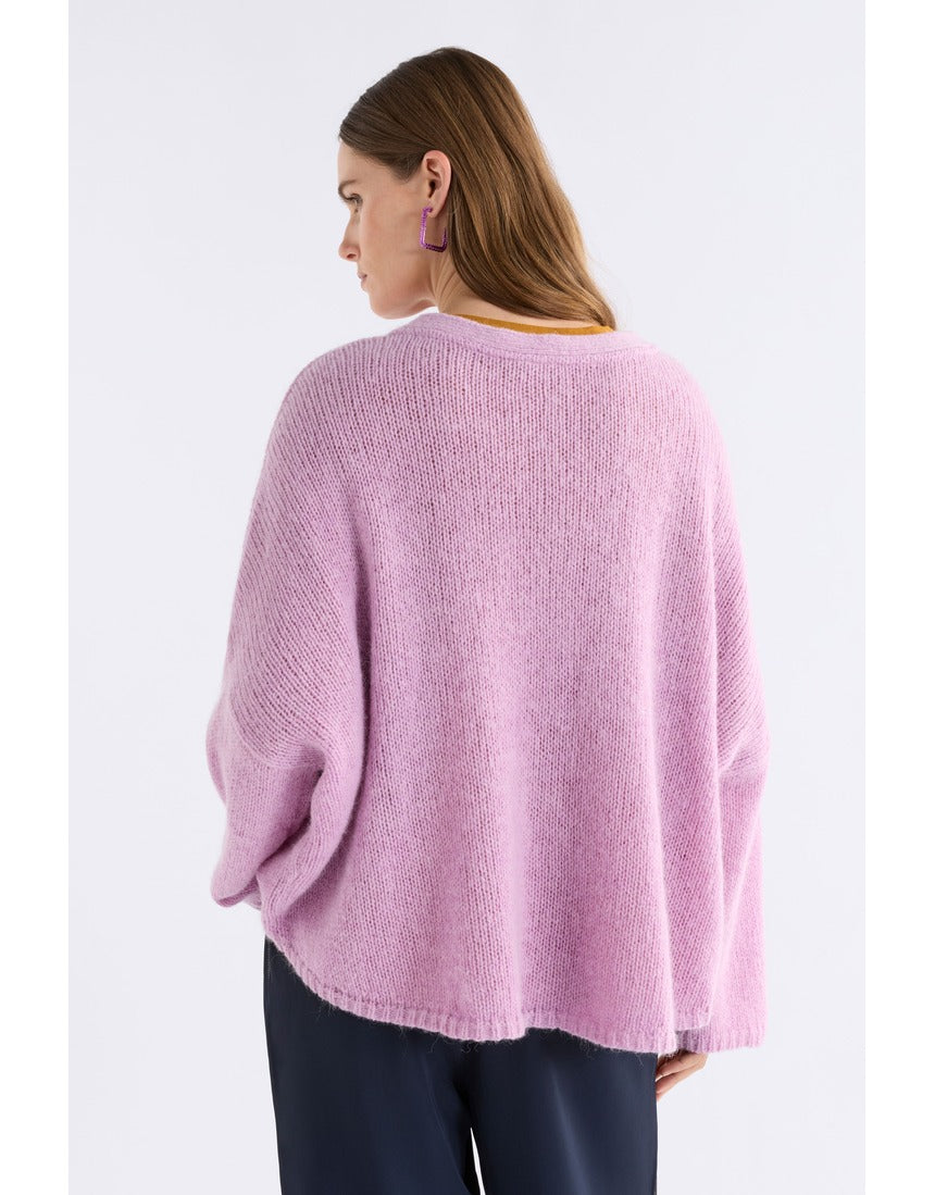 ELK The Label Agna Sweater in Violet Marle, a cozy knitwear piece with a soft, textured knit pattern and relaxed fit.