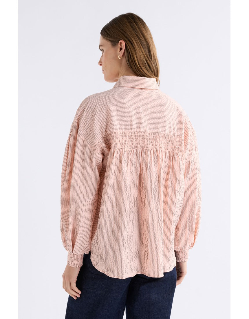 Pink Elk Erden shirt from ELK The Label, a stylish women's top with a relaxed fit and soft fabric.